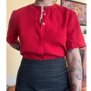 Vintage Charter Club Red Silk Blouse from the 90’s
